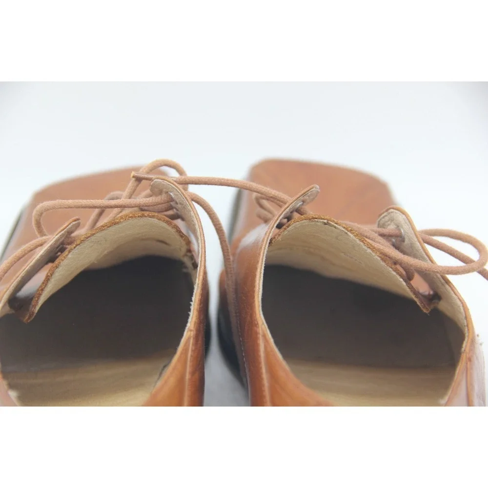 Giorgio V Dress Shoe Mens 7M Brown Leather Lace Up Square Toe Oxford